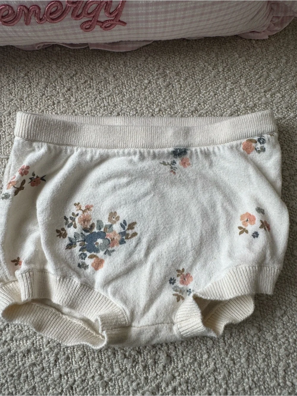 Carter's Cream Floral Knit Top & Bloomers Set